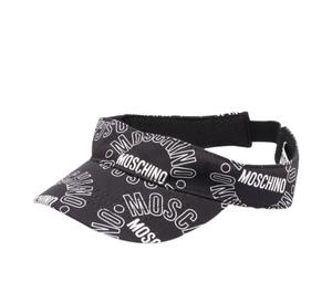Buy Moschino Visor Hat In Logo Printed Cotton Black at Sasom – Authentic and Ready to Ship