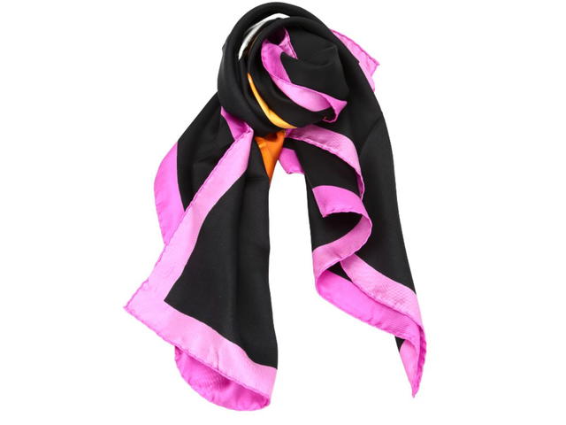 Moschino Moschino Women Silk Neckerchief Crowned Teddy Printed Foulard Scarf Black - view 2