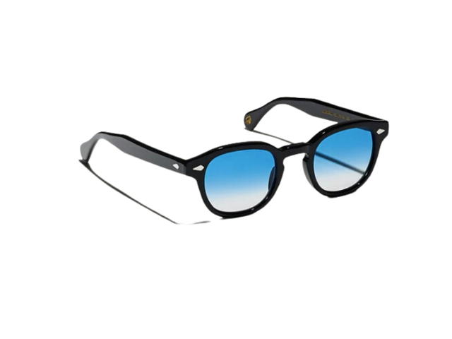 Moscot Moscot Lemtosh Black With Custom Made Tints 46 MM In Black Acetate Frame With Broadway Blue Fade Lenses - view 2