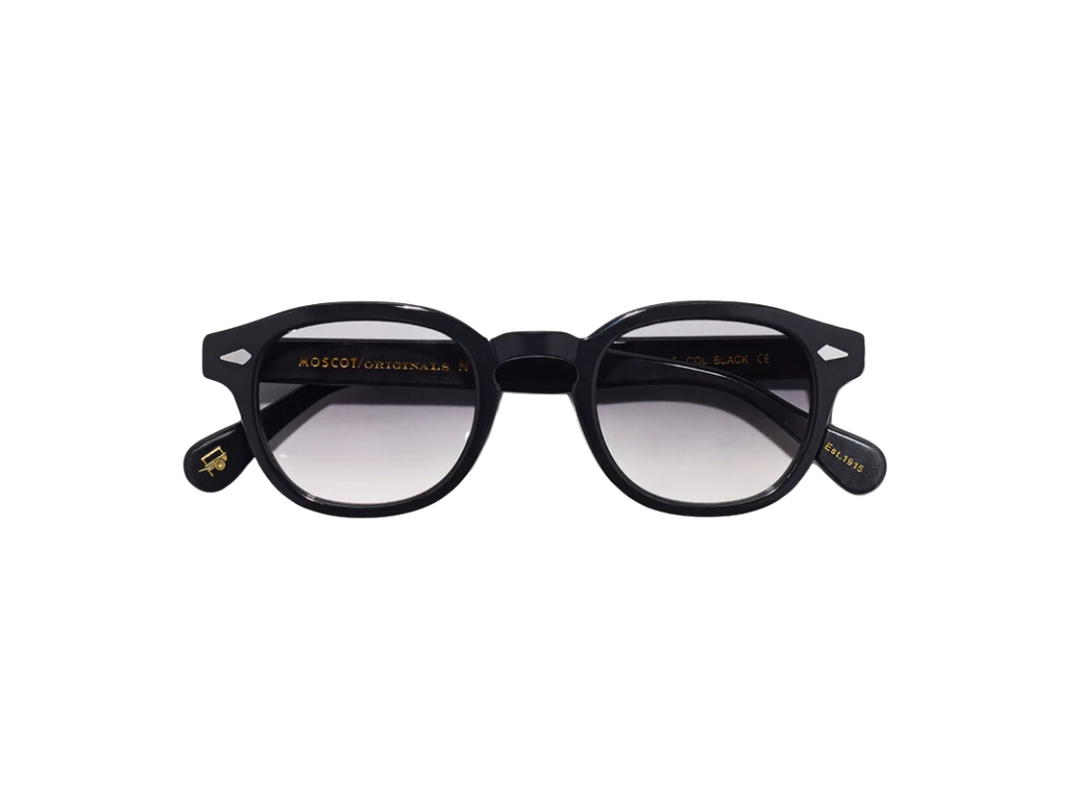 Moscot Moscot Lemtosh Black With Custom Made Tints 46 MM In Black Frame-diamond Rivets With American Grey Fade Lenses