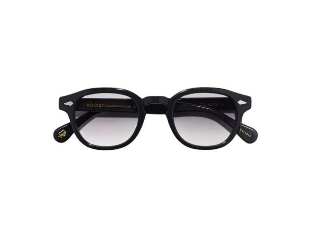 Moscot Moscot Lemtosh Black With Custom Made Tints 46 MM In Black Frame-diamond Rivets With American Grey Fade Lenses - view 1