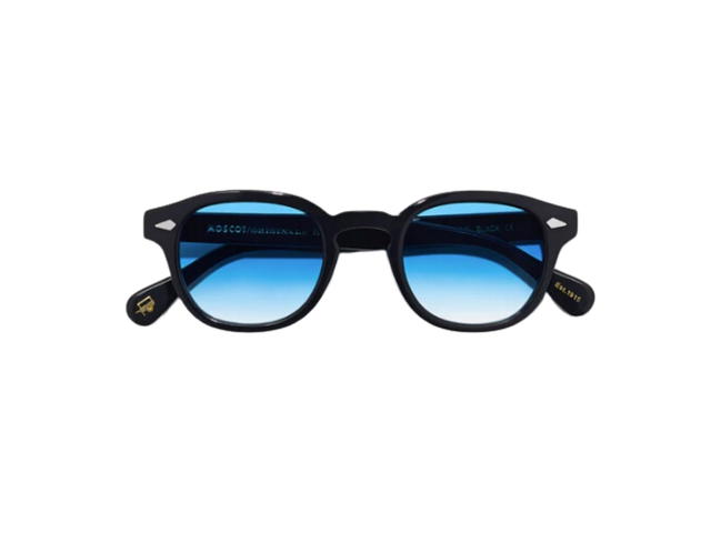 Moscot Moscot Lemtosh Black With Custom Made Tints 49 MM In Black Acetate Frame With Broadway Blue Fade Lenses - view 1
