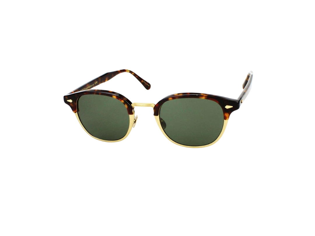 Moscot Moscot Lemtosh Mac Sun 49 In Metal Plastic With Green Lens Tortoise Matte Gold