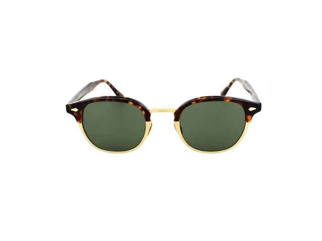Moscot Moscot Lemtosh Mac Sun 49 In Metal Plastic With Green Lens Tortoise Matte Gold - view 2