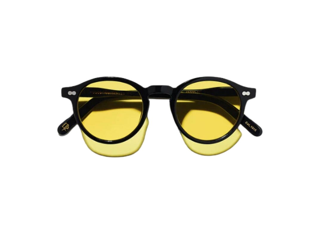 Moscot Moscot Miltzen Black With Custom Made Tints 46 MM In Black Acetate Frame-Two Dots With Mellow Yellow Lenses