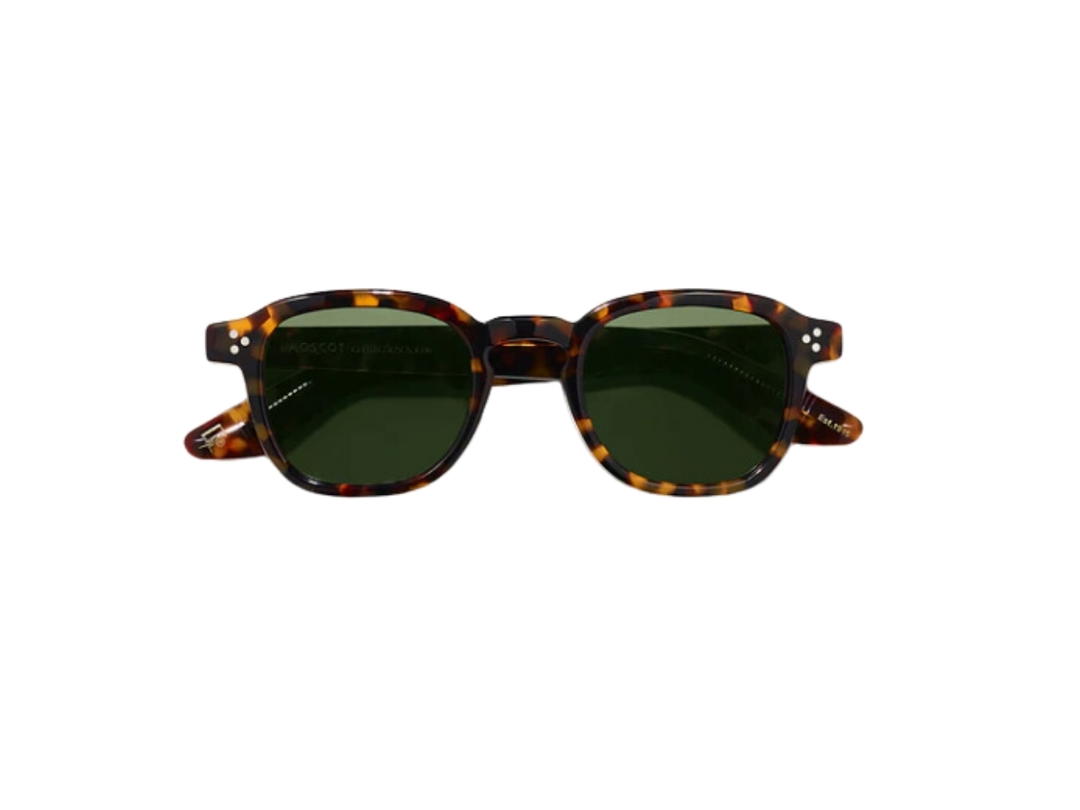 Moscot Moscot Momza Sun 49 MM In Tortoise Acetate Frame-Three Dots With Green Lenses