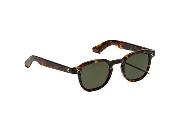 Moscot Moscot Momza Sun 49 MM In Tortoise Acetate Frame-Three Dots With Green Lenses - view 2