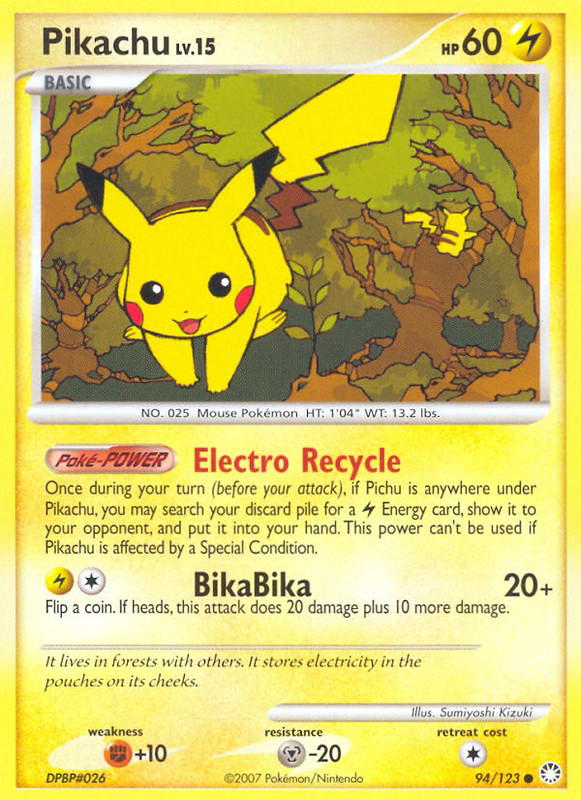 Pokemon Pokemon Pikachu C [MT 94/123] Diamond & Pearl "Mysterious Treasures" (EN)