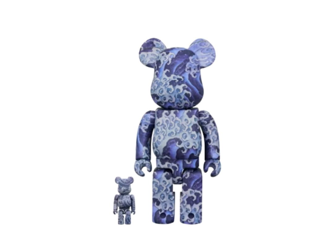 Medicom Toy Be@rbrick Katsushika Hokusai Kamimachi Festival Float Ceiling Painting "Otoko Nami" 100% And 400% Set