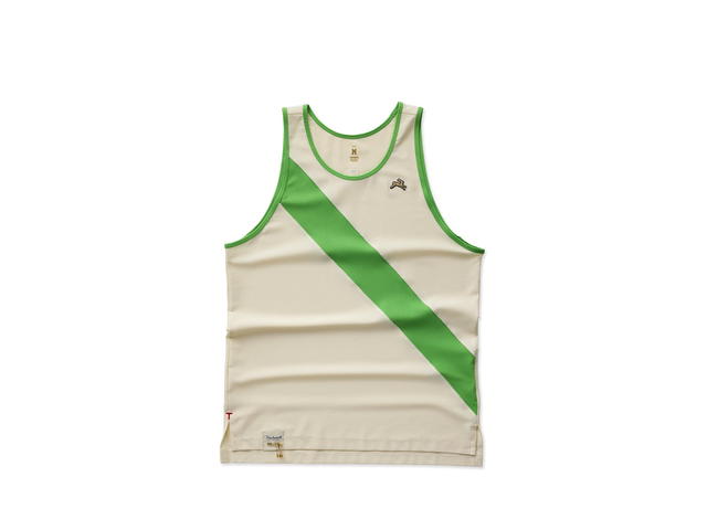 Tracksmith Tracksmith Van Cortlandt Singlet Ivory Classic Green - view 1