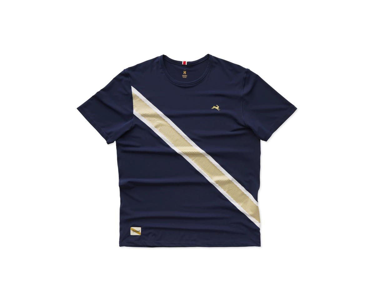 Tracksmith Tracksmith Strata Tee Navy Ivory Gold
