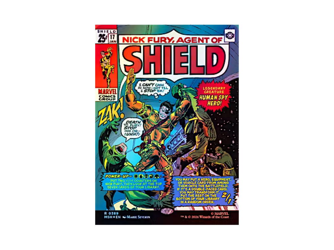 Magic The Gathering Magic The Gathering Nick Fury, Agent of S.H.I.E.L.D R 0389 Foil (Borderless) "Marvel Super Heroes Variants" (EN)