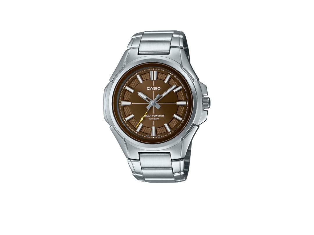 CASIO CASIO Solar-Powered Analog MTP-RS100D-5AV Watch Brown