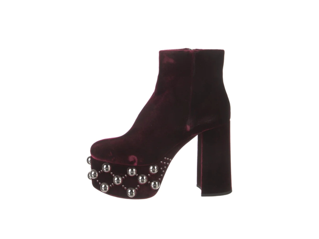 Miu Miu Miu Miu Studded Accents Boots Velvet - view 2