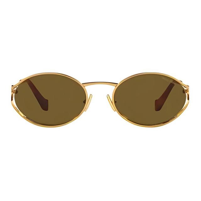 Miu Miu Miu Miu Logo Round-frame - Gold - view 2