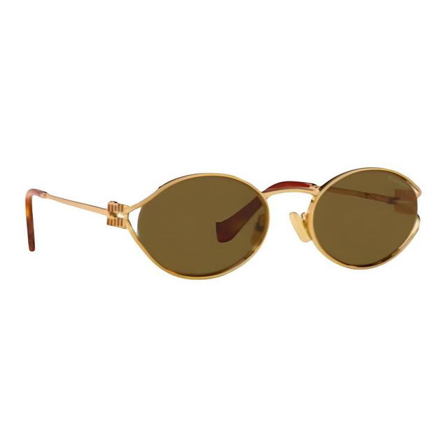 Miu Miu Miu Miu Logo Round-frame - Gold - view 4