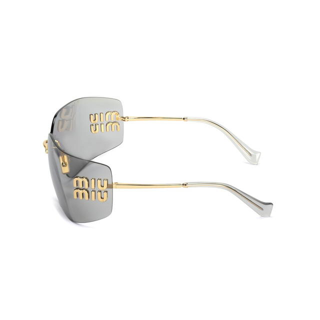 Miu Miu Miu Miu Logo Plaque Oversize Frameless - gold - view 3