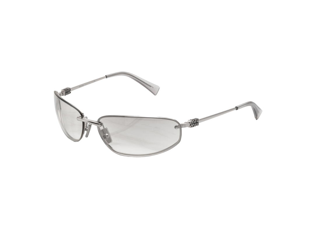 Miu Miu Miu Miu Sunglasses In Silver Frame With Silver Lenses