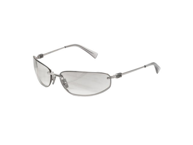Miu Miu Miu Miu Sunglasses In Silver Frame With Silver Lenses - view 1
