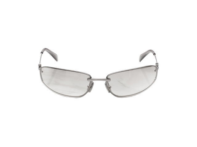 Miu Miu Miu Miu Sunglasses In Silver Frame With Silver Lenses - view 2