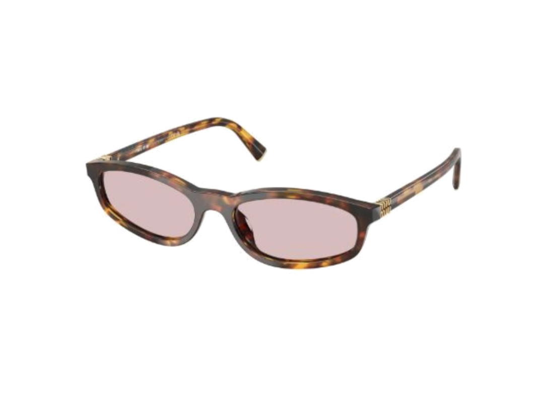 Miu Miu Miu Miu Sunglasses In Honey Havana Plastic Frame With Pink Lenses