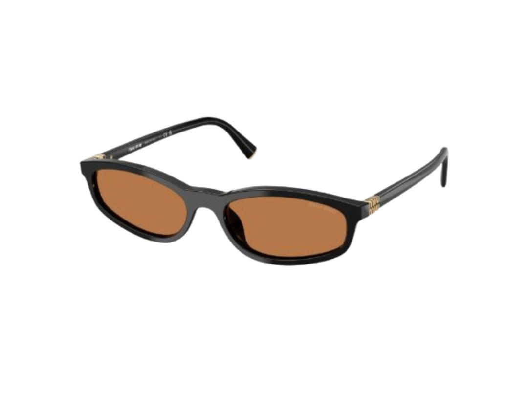 Miu Miu Miu Miu Sunglasses In Black Plastic Frame With Brown Lenses