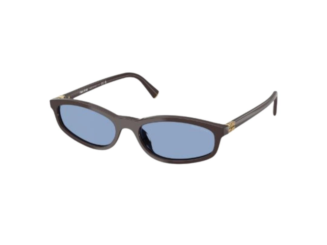Miu Miu Miu Miu Sunglasses In Moka Plastic Frame With Light Blue Lenses