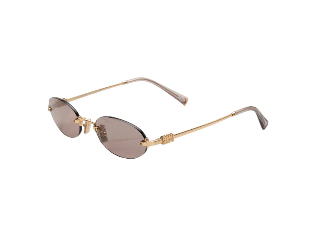 Miu Miu Miu Miu Sunglasses In Gold Frame With Light Brown Purple Lens