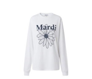 Buy Mardi Mercredi T-shirt Long Sleeve Flowermardi White Navy at Sasom – Authentic and Ready to Ship