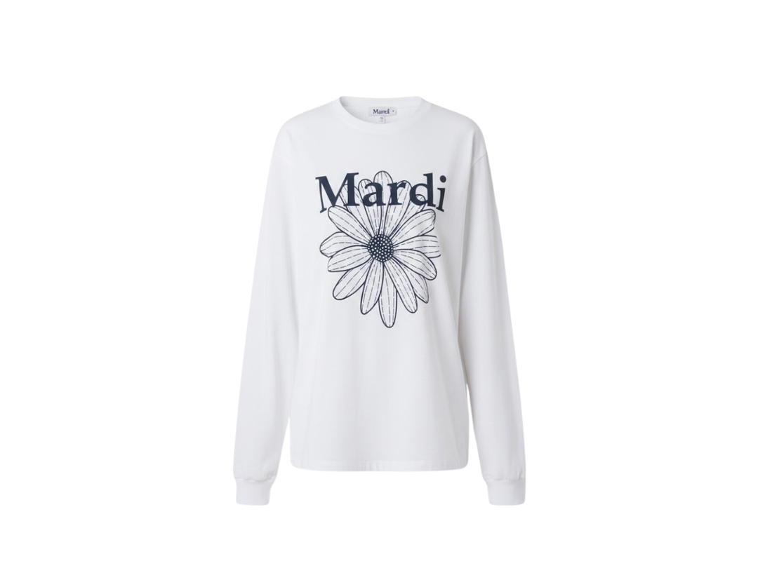 Mardi Mercredi Mardi Mercredi T-shirt Long Sleeve Flowermardi White Navy