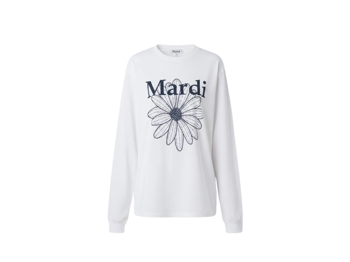 Mardi Mercredi Mardi Mercredi T-shirt Long Sleeve Flowermardi White Navy