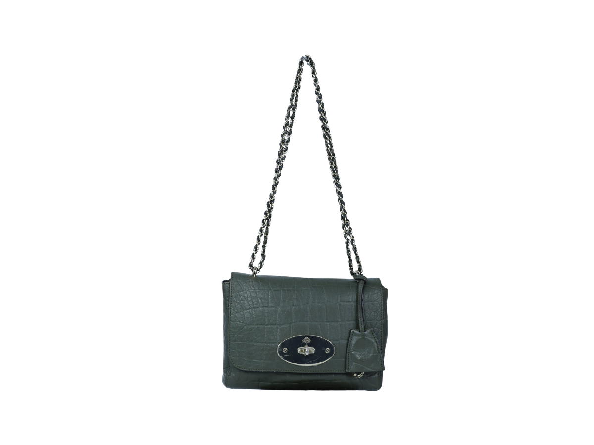 Mulberry Mulberry Lily Crocodile Effect Shoulder Bag Black