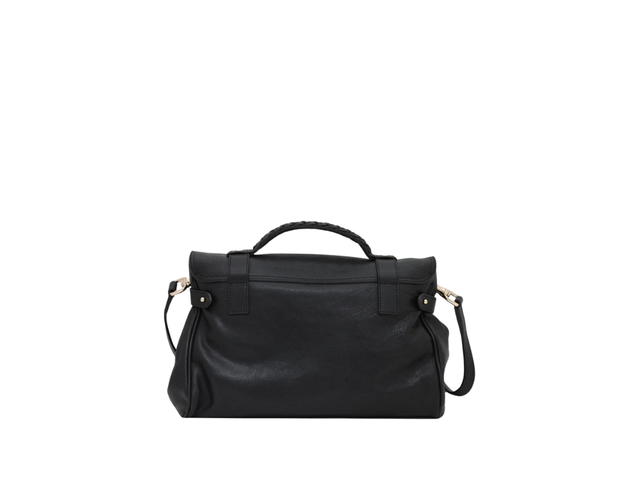 Mulberry Mulberry Alexa Small Satchel Bag In Polished Buffalo Leather With Gold Hardware Black - view 3