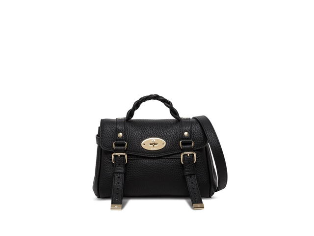 Mulberry Mulberry Mini Alexa Buckled Crossbody Bag In Calf Leather With Gold Hardware Black - view 1