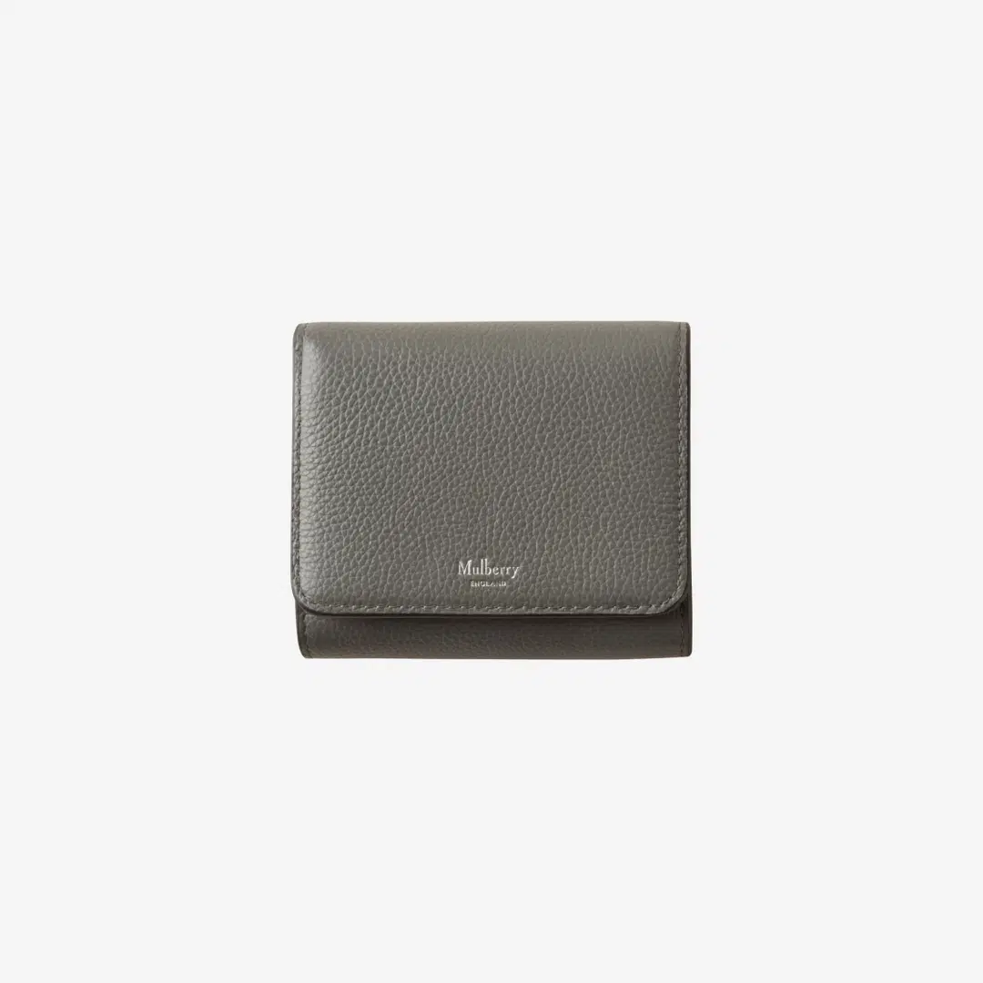 Mulberry Mulberry Small Classic Grain Continental French Purse Charcoal