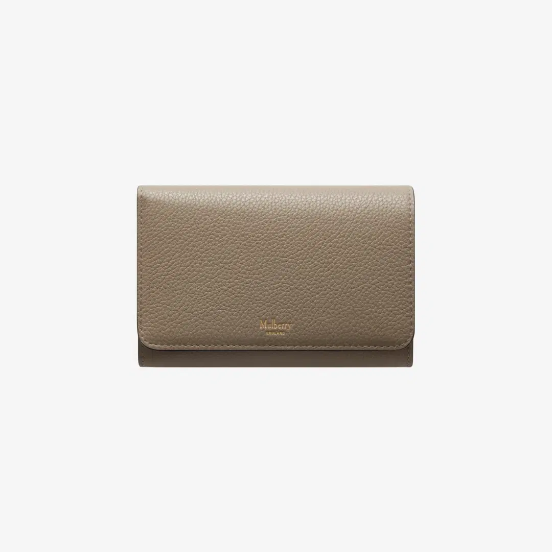 Mulberry Mulberry Small Classic Grain Medium Continental French Purse Solid Grey