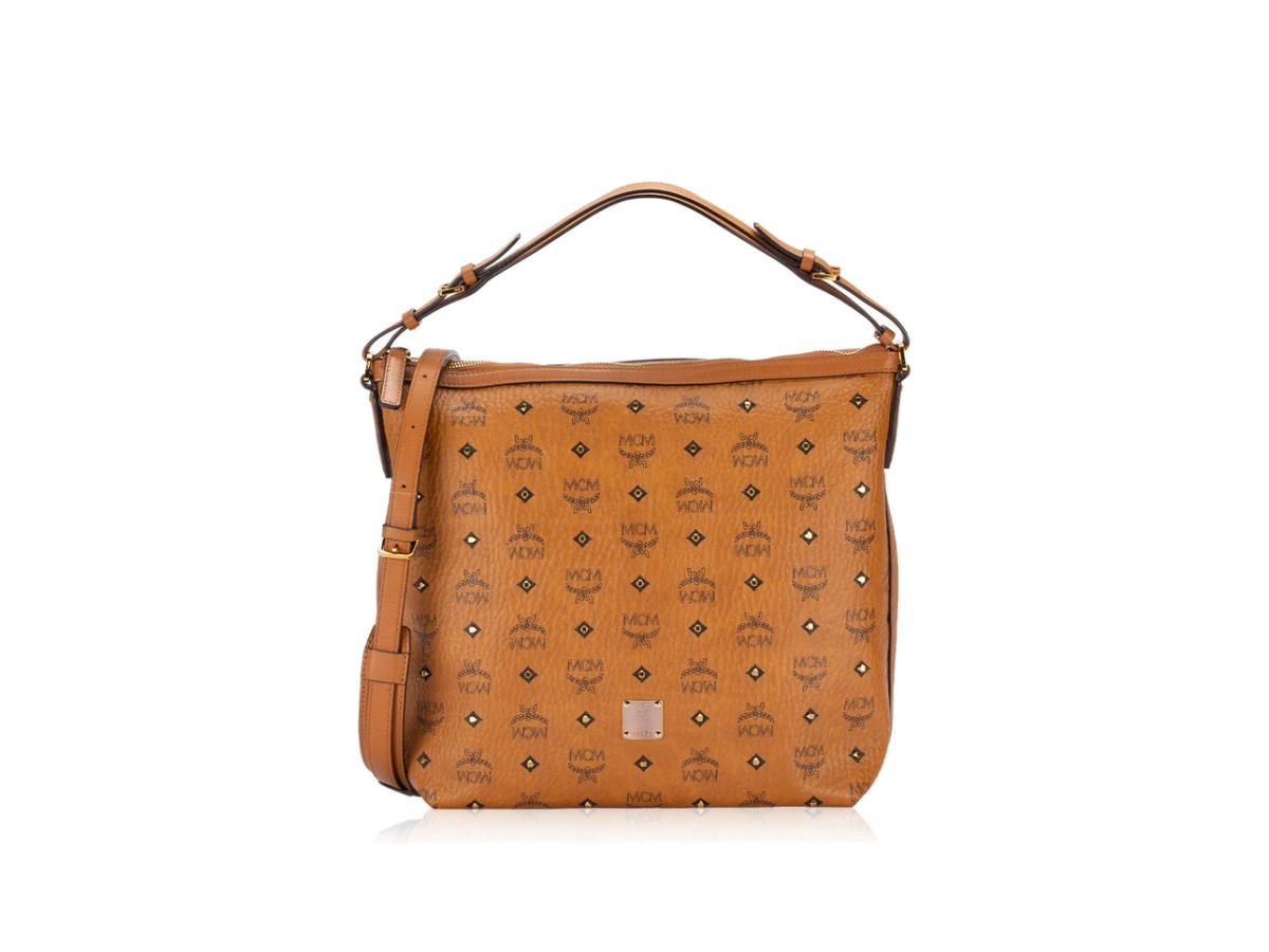 MCM MCM Visetos Aren Studded Hobo Cognac