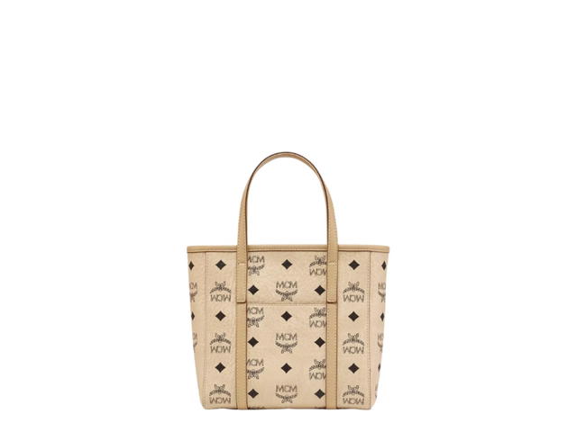MCM MCM Toni Top-Zip Shopper In Visetos Beige Black - view 3