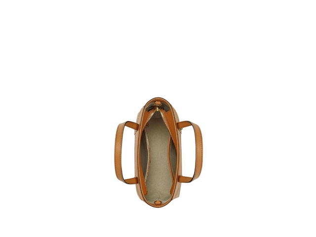 MCM MCM Mini Aren Top-Zip Shopper In Visetos Leather Mix With 24K Gold-Plated Metal Hardware Cognac - view 3