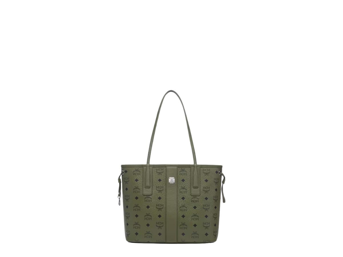 MCM MCM Liz Shopper In Visetos Small Khaki Moss