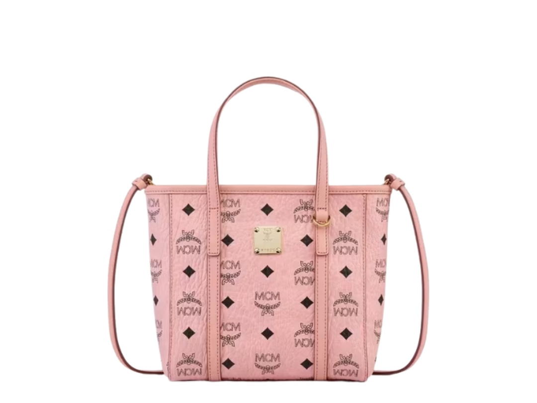 MCM MCM Toni Top-Zip Shopper In Visetos Soft Pink