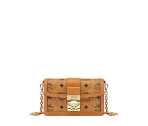 Buy MCM Mini Crossbody Chain Bag In Visetos And Vachetta Leather Cognac at Sasom – Authentic and Ready to Ship