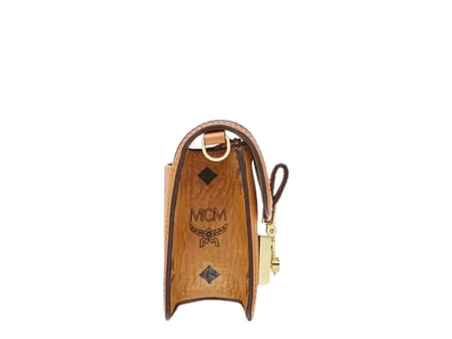 MCM MCM Mini Crossbody Chain Bag In Visetos And Vachetta Leather Cognac - view 2