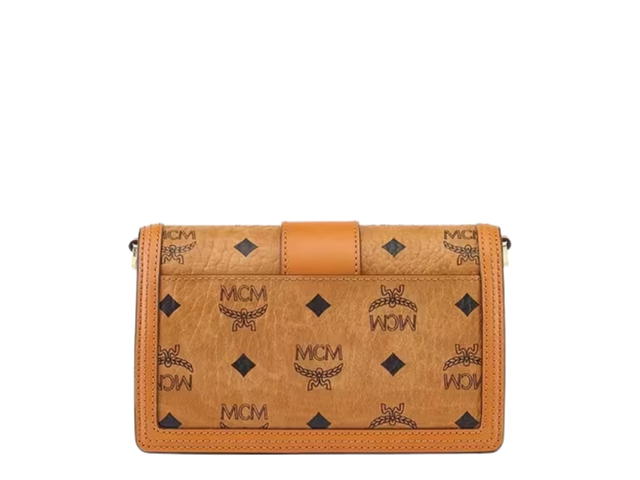 MCM MCM Mini Crossbody Chain Bag In Visetos And Vachetta Leather Cognac - view 4