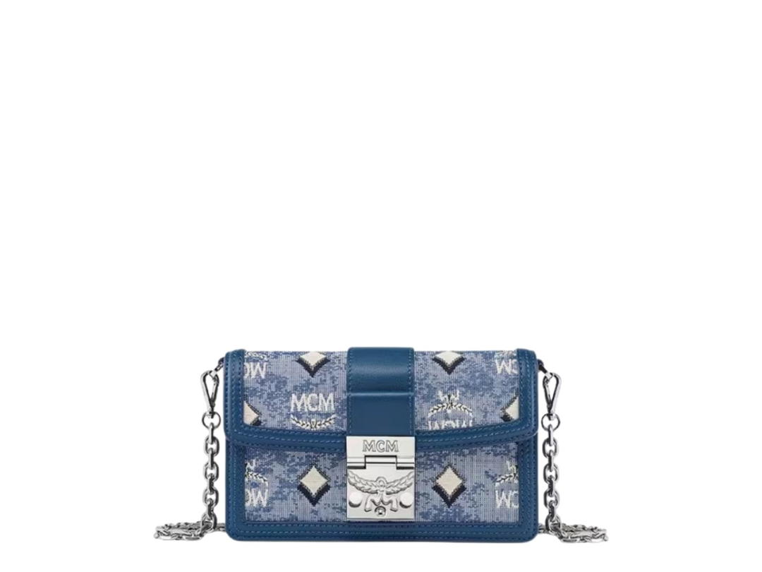 MCM MCM Mini Tracy Crossbody In Vintage Monogram Jacquard Blue