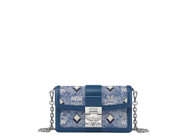 MCM MCM Mini Tracy Crossbody In Vintage Monogram Jacquard Blue - view 1