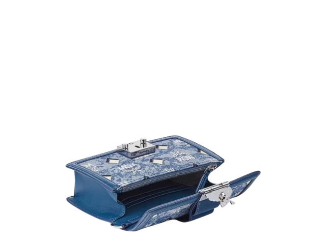 MCM MCM Mini Tracy Crossbody In Vintage Monogram Jacquard Blue - view 3