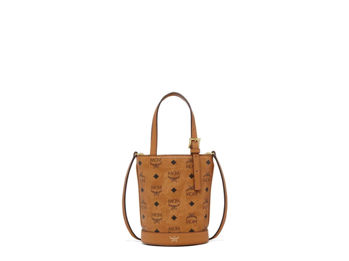 Mcm Mcm Aren Bucket Tote Mini Visetos Cognac