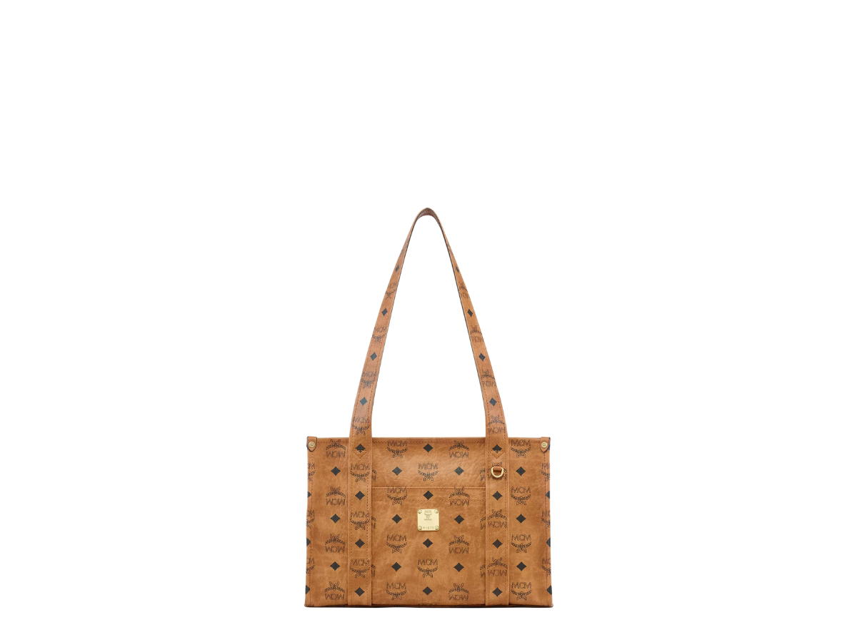 MCM MCM Aren School Bag Tote Small Cognac