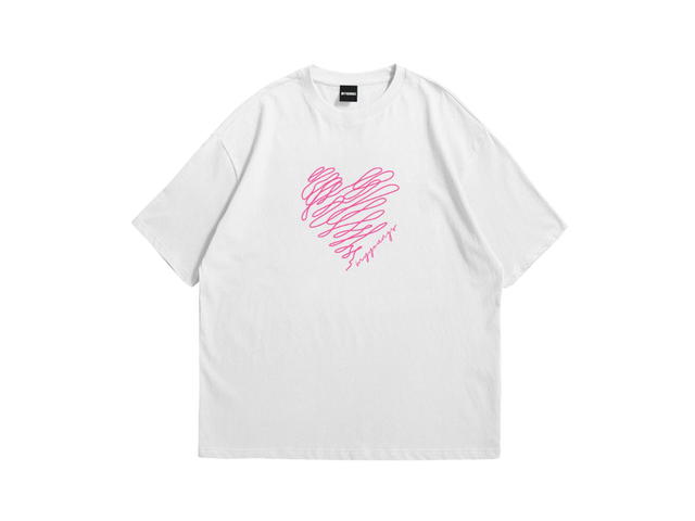 Myyoungs Myyoungs Pink Heart Oversized T-Shirt White - view 1